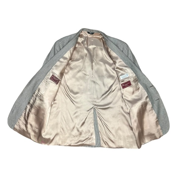 Chaps Ralph Lauren Blazer Men 46R Tan Black Excellent Micro-Check Houndstooth - Picture 2 of 7